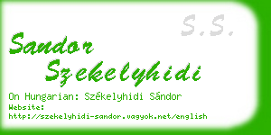 sandor szekelyhidi business card